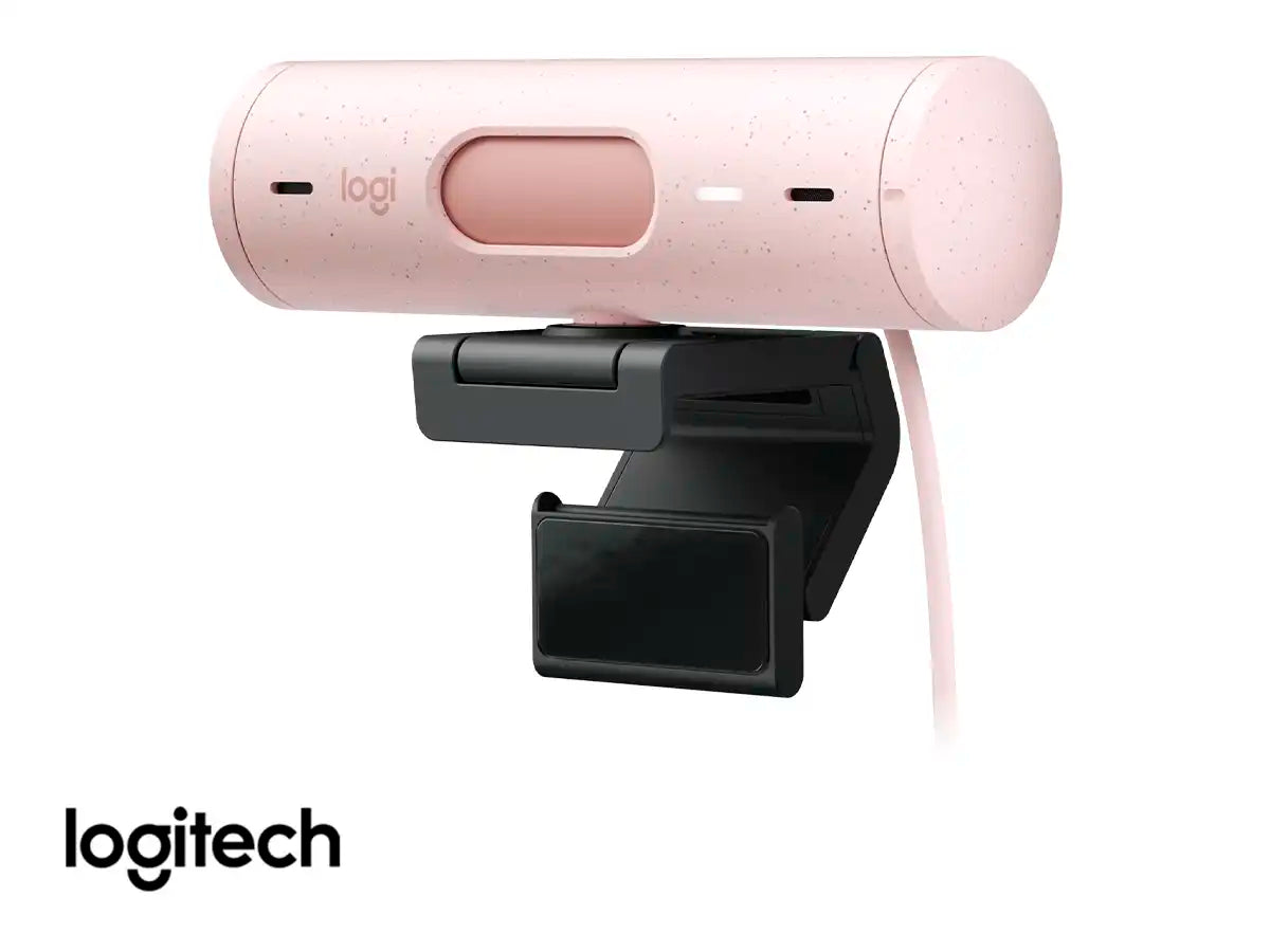 CAMARA WEB LOGITECH BRIO 500 (960-001418) FHD 1920 X 1080, MICRÓFONO INCORPORADO, CONEXION USB C, 4 MEGAPIXELES, LENTE DE CRISTAL, ROSADO