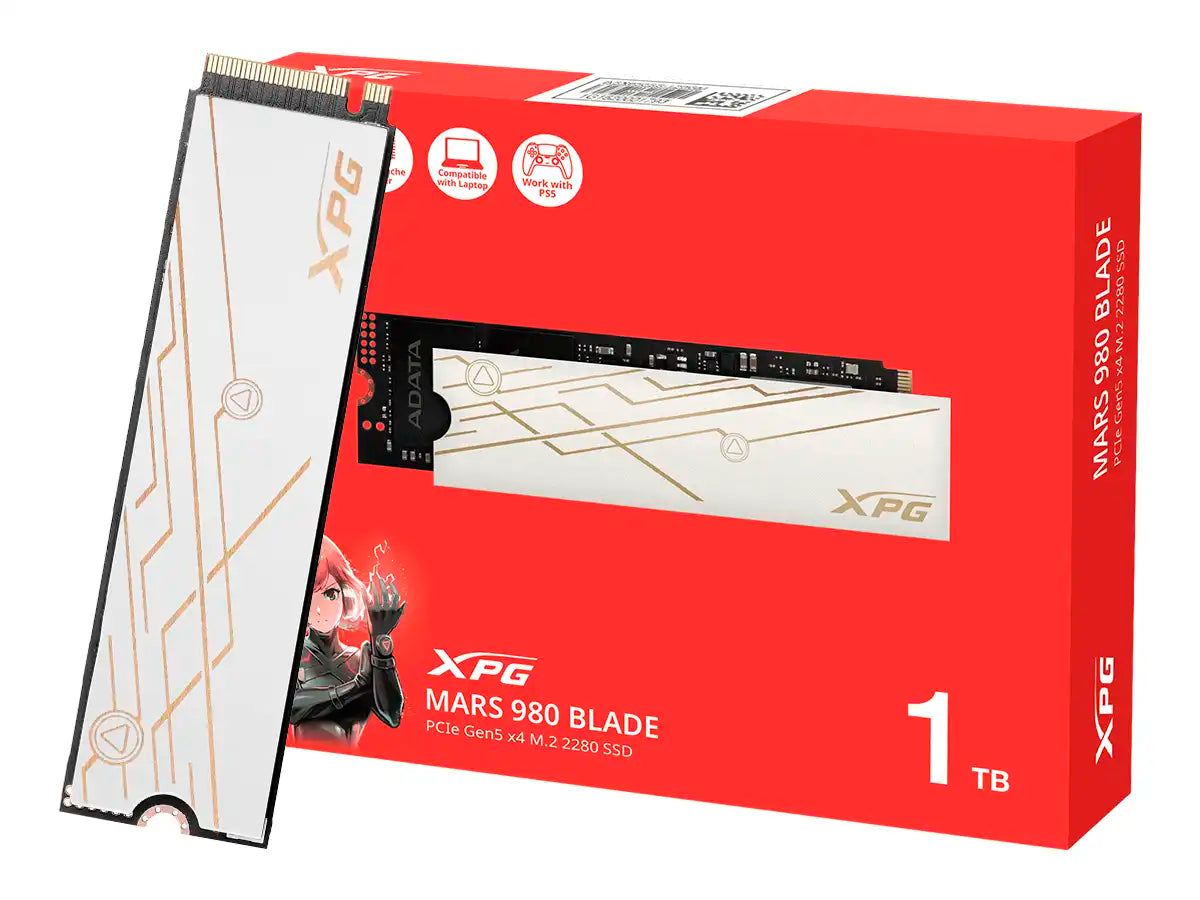 UNIDAD DE ALMACENAMIENTO SSD M.2 PCIE XPG MARS 980 BLADE 1TB (SMAR-980B-1TCS) 80MM, NVME PCIE, GEN5 X 4, HASTA 14000MB/S