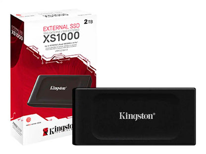 DISCO SOLIDO EXTERNO KINGSTON 2TB XS1000 (SXS1000/2000G) UNIDAD DE ALMACENAMIENTO PORTABLE, USB 3.2, NEGRO