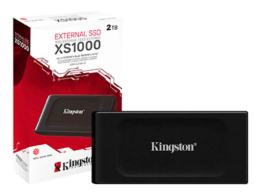 DISCO SOLIDO EXTERNO KINGSTON 2TB XS1000 (SXS1000/2000G) UNIDAD DE ALMACENAMIENTO PORTABLE, USB 3.2, NEGRO