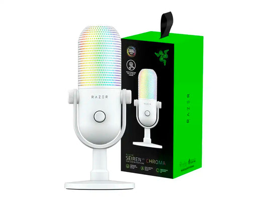 MICROFONO RAZER SEIREN V3 CHROMA (RZ19-05060200-R3U1) INTERFAZ USB, WHITE