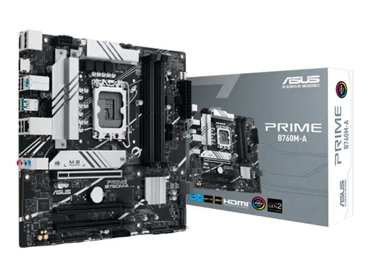 PLACA MADRE ASUS B760M-A PRIME (90MB1EK0-M0AAY0) SOCKET LGA 1700, RAM DDR5 BUSS 7200OC MHZ, 13VA, 12VA GEN