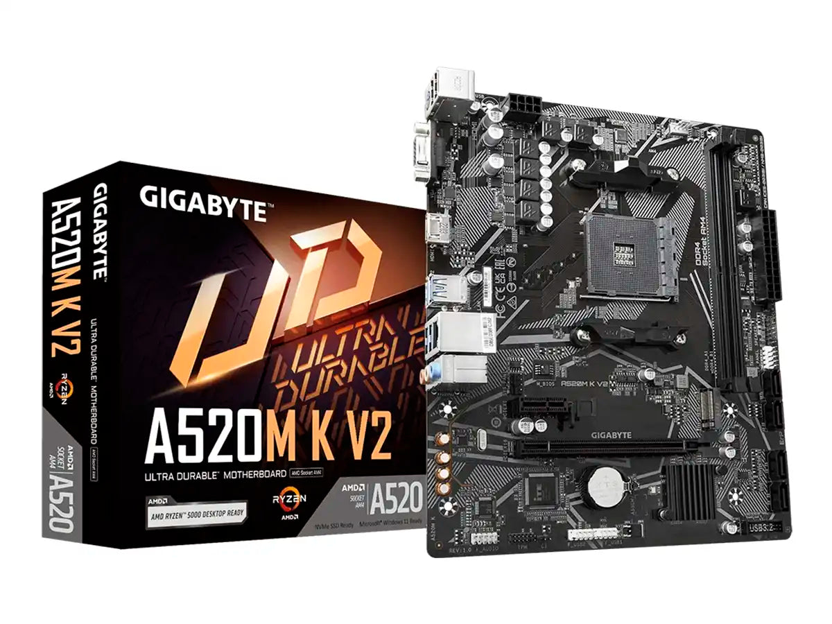 PLACA MADRE GIGABYTE A520M K V2 (A520M K V2) SOCKET AM4, RAM DDR4 BUSS 5100OC MHZ