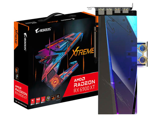 TARJETA DE VIDEO GIGABYTE RX 6900 XT XTREME WATERFORCE 16GB GDDR6 (GV-R69XTAORUSX-WB-16) RADEON 256 BITS