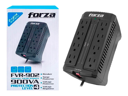 ESTABILIZADOR FORZA 1200VA 8 TOMAS Y 2 PUERTO USB, CAPACIDAD 1200VA / 600W, ENTRADA NEMA 5 -15P, INDICADOR DE LUZ LED, COLOR NEGRO (FVR-1222USB)