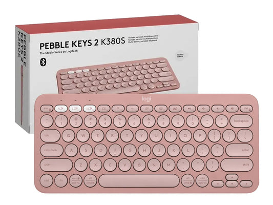 TECLADO INALAMBRICO LOGITECH PEBBLE KEYS ROSA, BT, ESPAÑOL (920-011785)