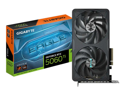 TARJETA DE VIDEO GIGABYTE GEFORCE RTX 5060 TI 8GB EAGLE OC GDDR7 (GV-N506TEAGLE OC-8GD) NVIDIA, 128 BITS, 2 VENTILADORES