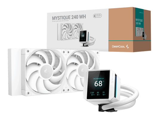 SISTEMA DE ENFRIAMIENTO LIQUIDO DEEPCOOL MYSTIQUE 240 WH (R-LX240-WHDSNMP-G-1) BLANCO 2 VENTILADORES, 240MM