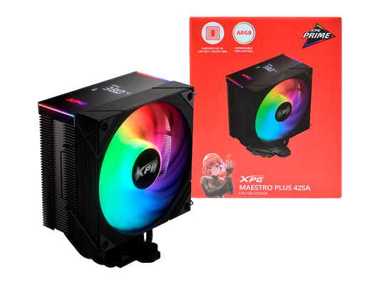 COOLER PARA PROCESADOR XPG MAESTRO PLUS 42SA (CCXPGMP42BLACK ) DIGITAL ARGB, 120MM, HASTA 1800RPM, NEGRO