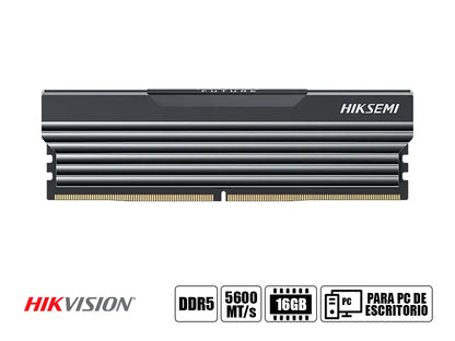 MEMORIA RAM HIKSEMI FUTURE DDR5 16GB (HSC516U56C2_16G) 5600 MT/S, NEGRO