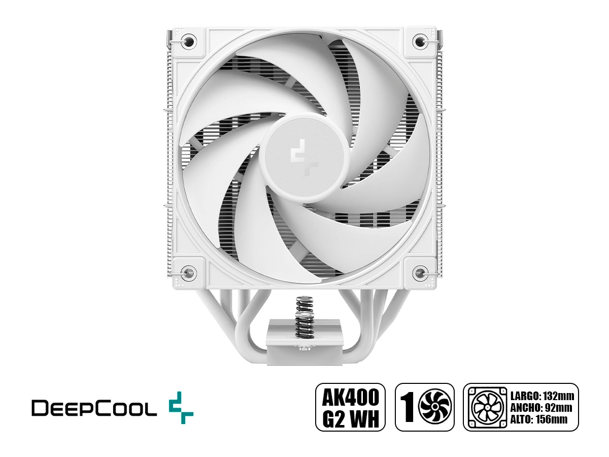 COOLER PARA PROCESADOR DEEPCOOL AK400 G2 (R-AK400G2-WHNNMN-GJD) 1 VENTILADOR, BLANCO