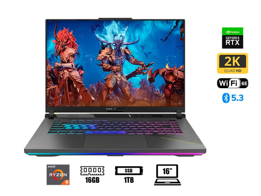 LAPTOP ASUS RYZEN 9-8940HX ROG STRIX G16 G614P-WH94 (90NR0L67-M004S0) RAM 16GB, SSD 1TB, RTX 5070 8GB, 16 FHD+ 165HZ IPS, WIN11 HOME, ECLIPSE GRAY
