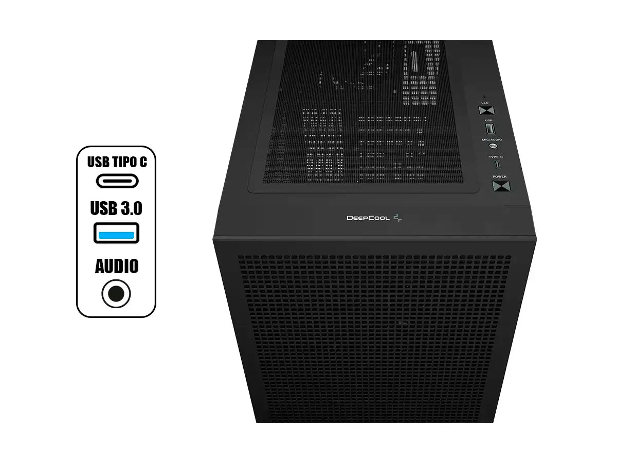 CASE DEEPCOOL CH560 DIGITAL S/FUENTE (R-CH560-BKAPE4D-G-1) PANEL DE VIDRIO, 4 VENTILADORES, LED ARGB, NEGRO