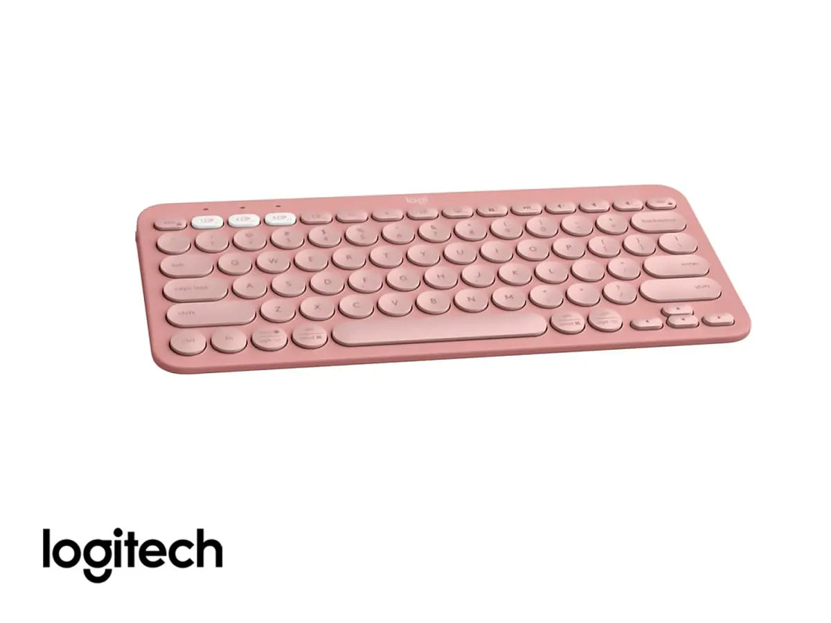 TECLADO INALAMBRICO LOGITECH PEBBLE KEYS ROSA, BT, ESPAÑOL (920-011785)