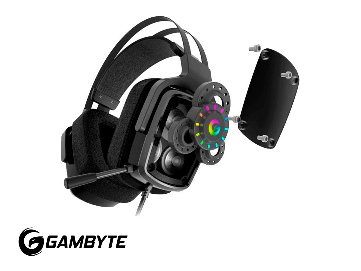 AURICULAR GAMBYTE ARGON GAMING 7.1 (GI-ARGON-MR) CON MICROFONO, INTERFAZ USB, RGB, NEGRO