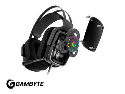 AURICULAR GAMBYTE ARGON GAMING 7.1 (GI-ARGON-MR) CON MICROFONO, INTERFAZ USB, RGB, NEGRO