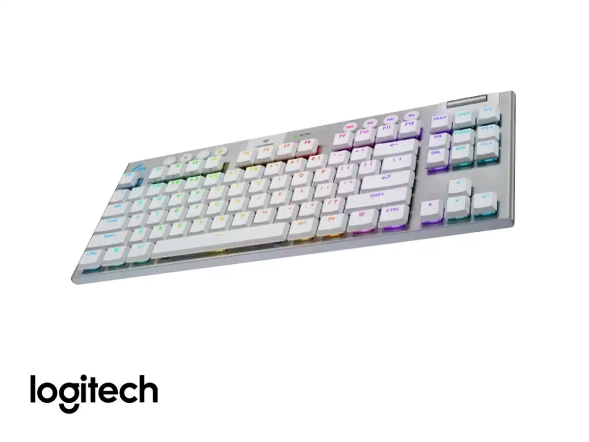 TECLADO GAMER INALAMBRICO LOGITECH G915 X LIGHTSPEED TKL (920-012732) BLANCO, MECANICO, SWITCH BROWN, LED RGB
