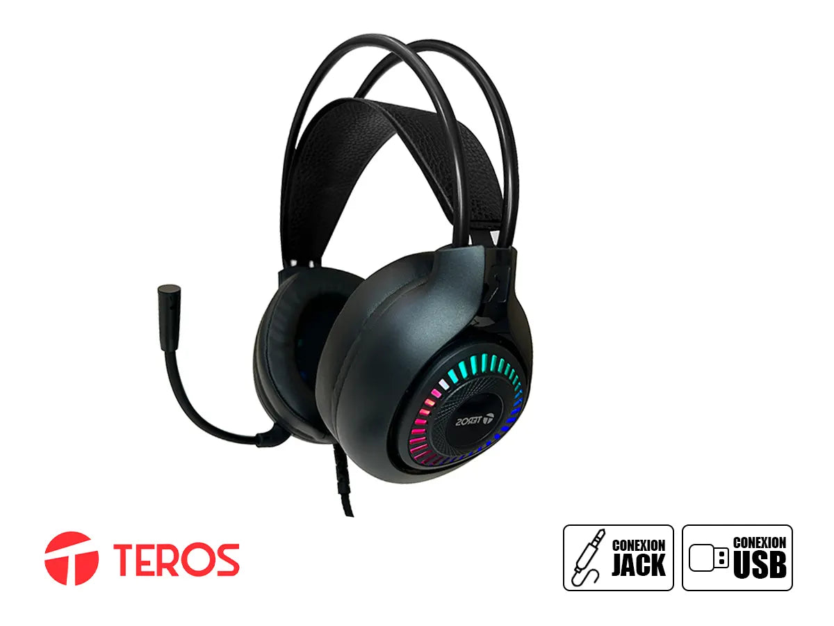 COMBO 4 EN UNO TEROS GAMER TE4063N (KBMSHDSTE4063N) TECLADO LED, MOUSE LED, AURICULAR LED, PAD MOUSE, NEGRO