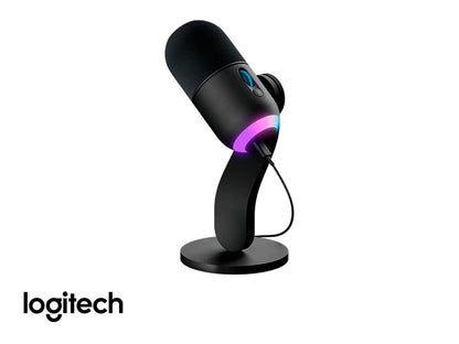 MICROFONO LOGITECH YETI GX SUPERCARDIOID (988-000568) INTERFAZ USB, NEGRO